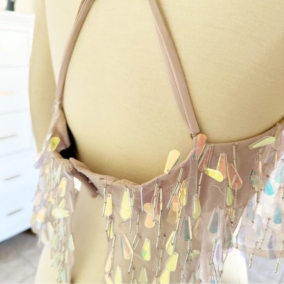 Majorelle Mallory Embellished Crop Top in Silver size S - Picture 8 of 8